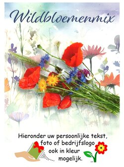 Wildbloemenmix  75 zakjes met uw tekst