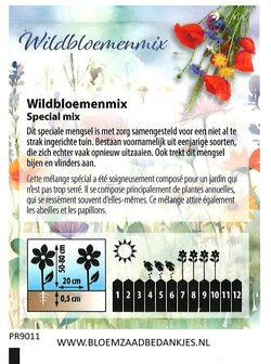 Wildbloemenmix  75 zakjes met uw tekst